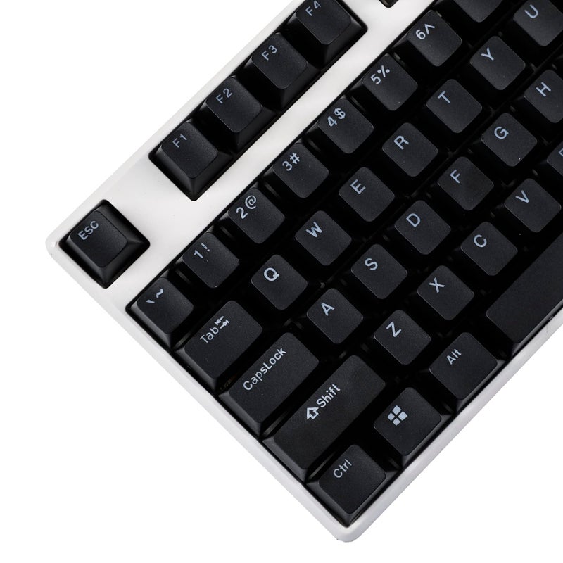 YMDK Black White Cherry Profile PBT Double Shot 104/108 ANSI ISO Top Print Shine Through Translucent Backlit Keycap Set for MX Mechanical Keyboard (Only Keycap, Black) - Image 3